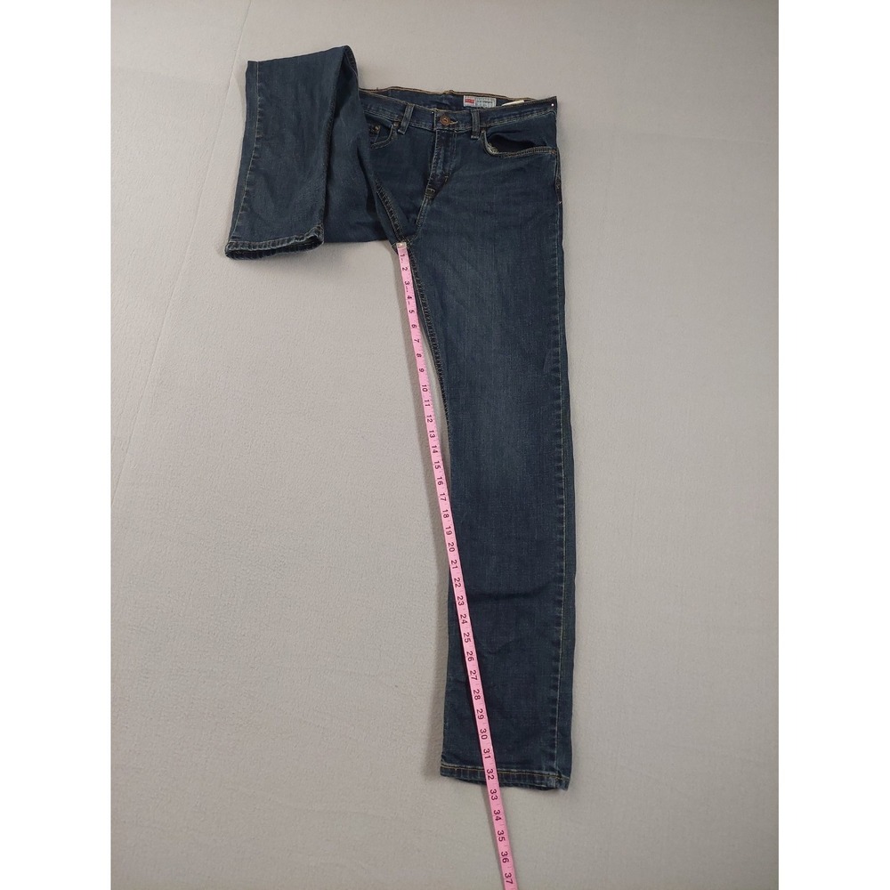 Wrangler Men Jeans 30X32 Blue Zip Button 5 Pockets Stretch Slim Straight Casual - Picture 13 of 16